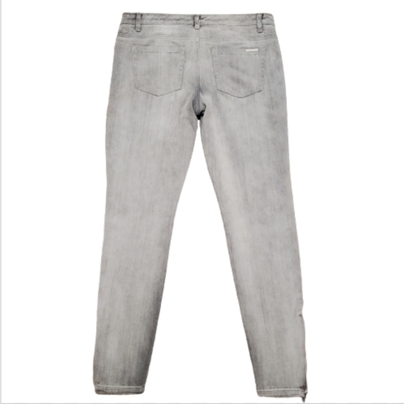 Michael Kors Gray Skinny Ankle Zip Jeans - Picture 3 of 6